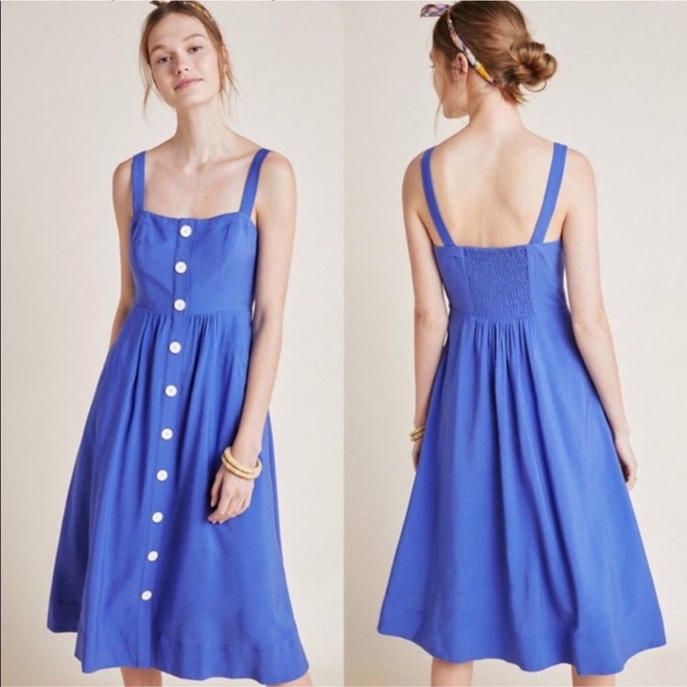 Anthropologie Maeve BlueRosemary Midi Dress 6P
